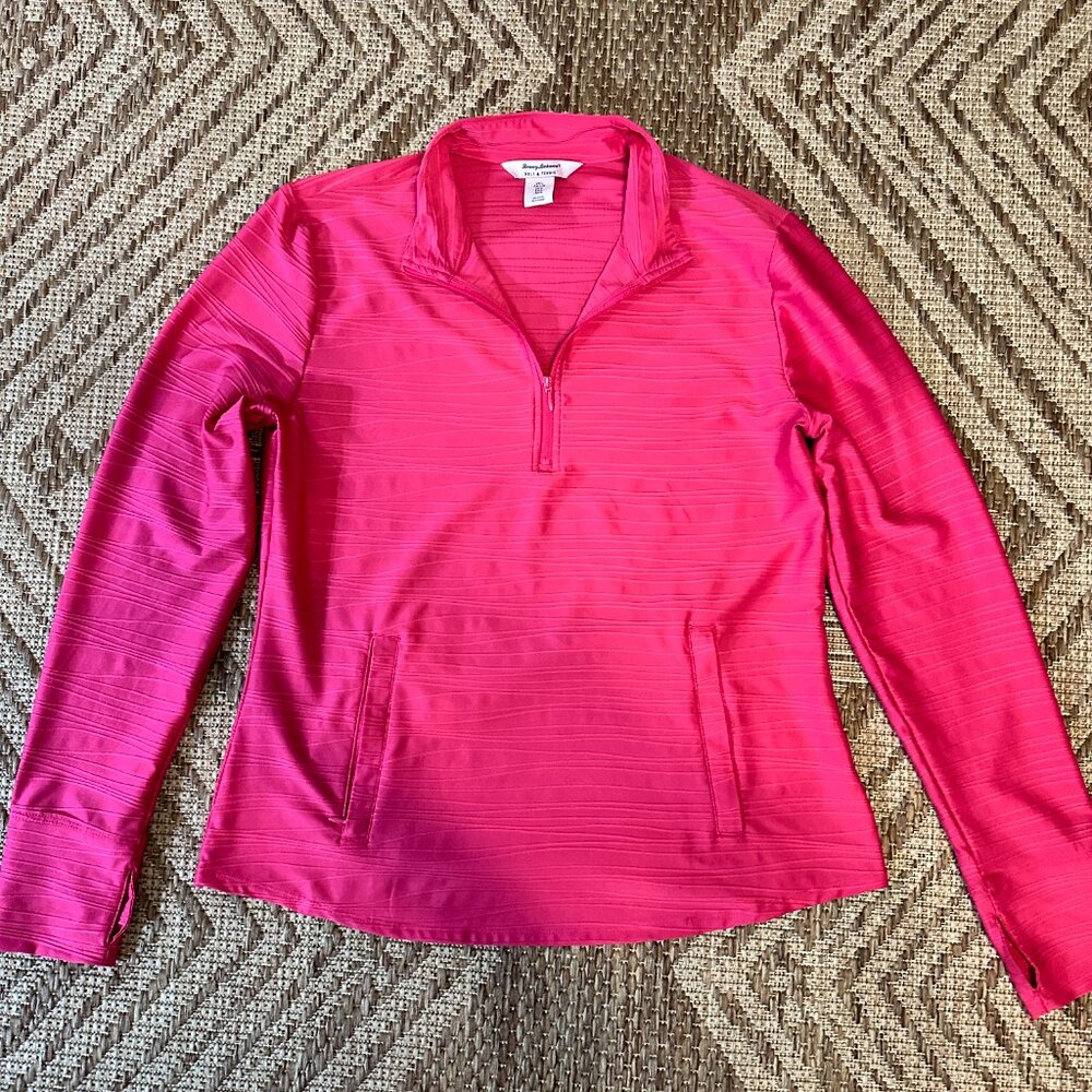 Tommy Bahama Hot Pink Quarter-Zip Pullover